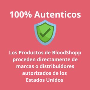 Sello de autenticidad de productos BloodShopp con escudo verde
