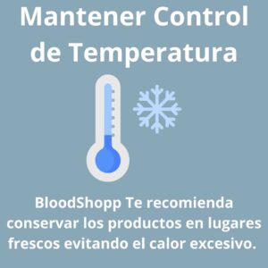 Recomendación de mantener productos en lugares frescos para evitar calor
