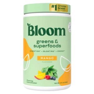 Suplemento Bloom Mango en polvo con superfoods y probióticos
