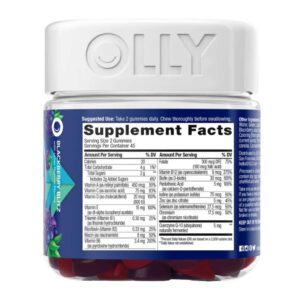 Tabla de información nutricional de Olly Men's Multi.