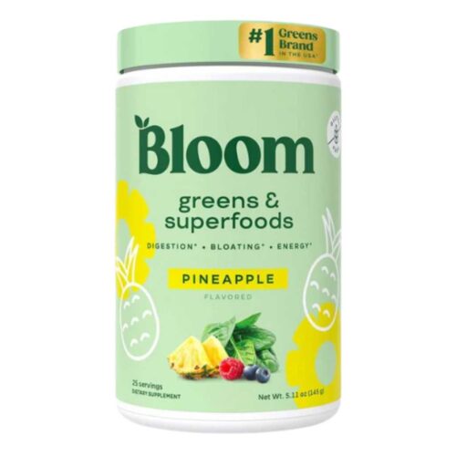 Suplemento Bloom Pineapple en polvo con mezcla de greens y superfoods
