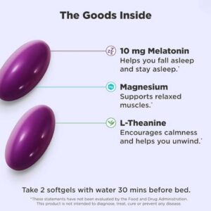 Beneficios de OLLY Sleep con melatonina, magnesio y L-teanina