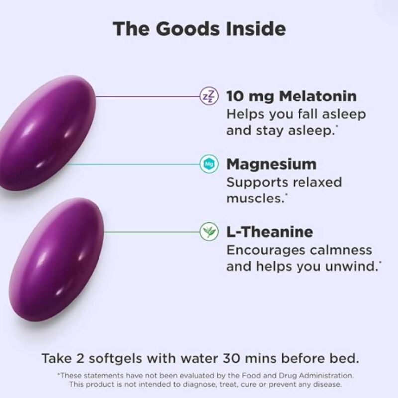 Beneficios de OLLY Sleep con melatonina, magnesio y L-teanina