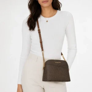 Bolsa Crossbody Michael Kors Monograma Café