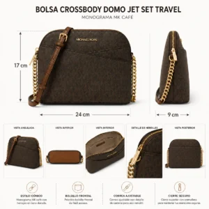 Bolsa Crossbody Michael Kors Monograma Café