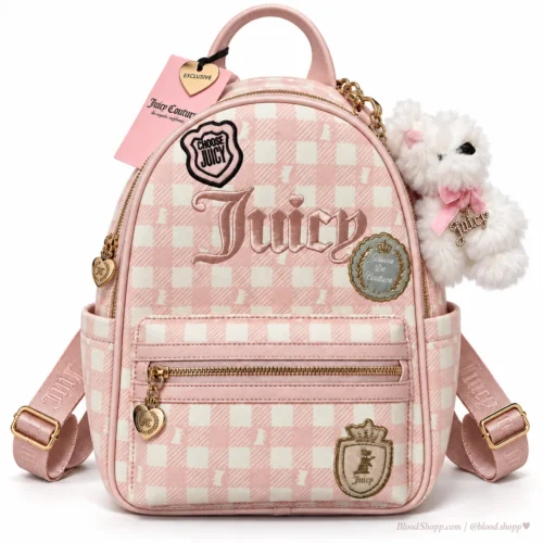 Mochila Juicy Couture Study in Style Scottie Pink Clay con Peluche