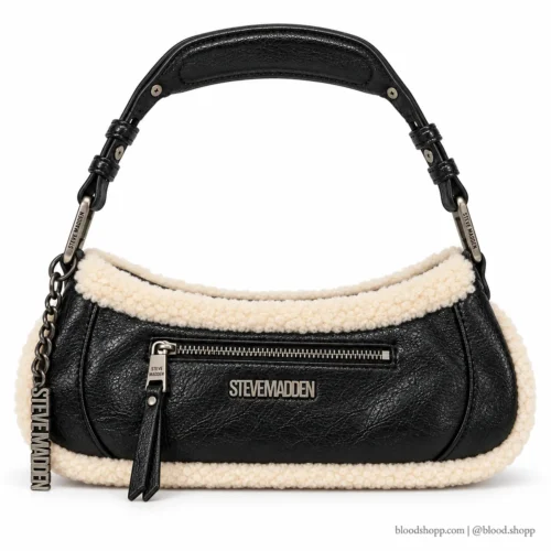 Bolsa Shoulder Steve Madden BSLOANE2 Negra con Borrega
