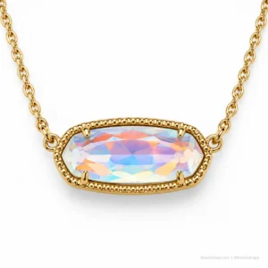 Collar Kendra Scott Eva Dorado con Cuarzo Rosa