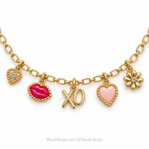Collar Kendra Scott Henley Charm Strand Gold/Pink Mix