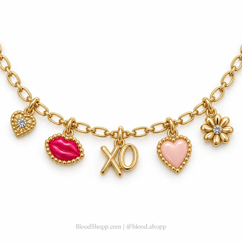 Collar Kendra Scott Henley Charm Strand Gold/Pink Mix