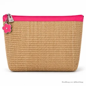Cosmetiquera Guess Emma Travel Pink Multi Efecto Rafia