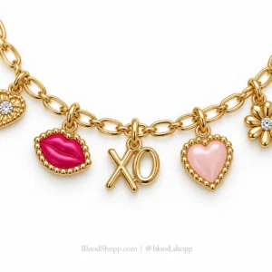 Collar Kendra Scott Henley Charm Strand Gold/Pink Mix