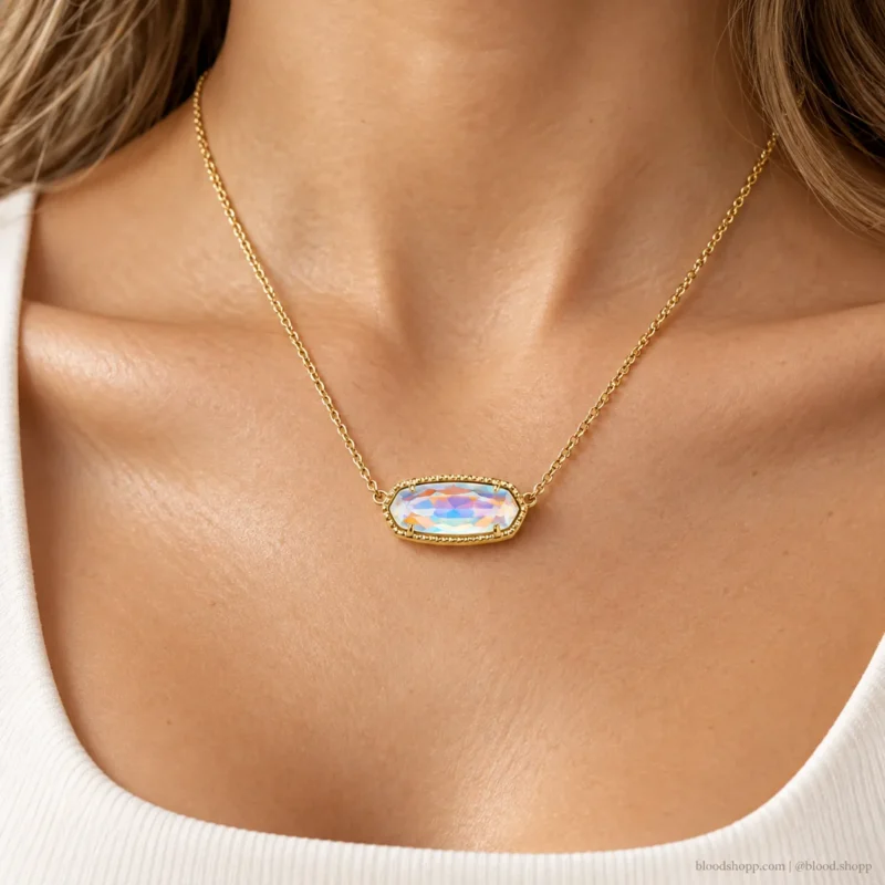 Collar Kendra Scott Eva Dorado con Cuarzo Rosa