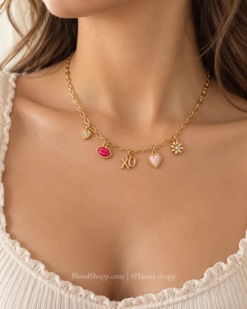 Collar Kendra Scott Henley Charm Strand Gold/Pink Mix