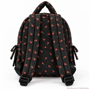 Mochila Mini Madden Girl Negra/Crema con Rosas y Carterita Desmontable