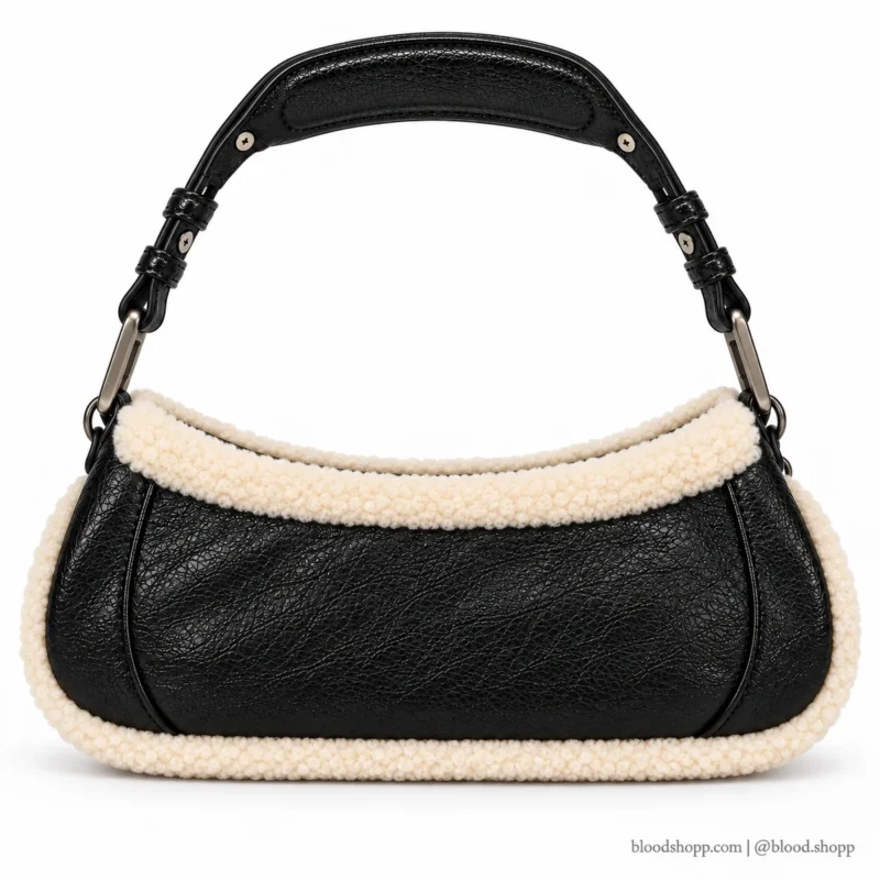 Bolsa Shoulder Steve Madden BSLOANE2 Negra con Borrega