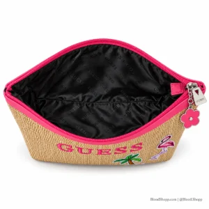 Cosmetiquera Guess Emma Travel Pink Multi Efecto Rafia