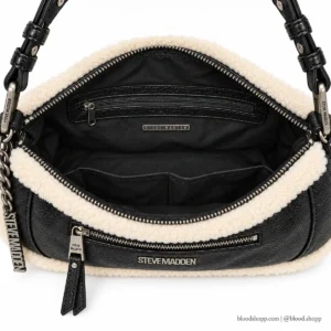 Bolsa Shoulder Steve Madden BSLOANE2 Negra con Borrega
