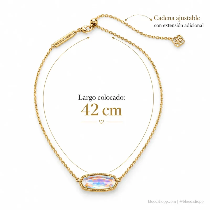 Collar Kendra Scott Eva Dorado con Cuarzo Rosa