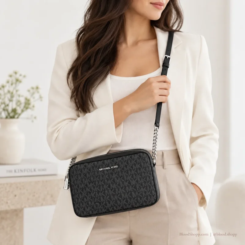 Bolsa Crossbody Michael Kors Jet Set Item LG EW Negra
