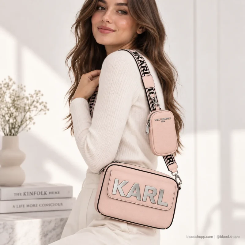Bolsa Crossbody Karl Lagerfeld Paris Maybelle Lotus con Pouch