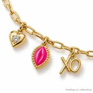 Collar Kendra Scott Henley Charm Strand Gold/Pink Mix