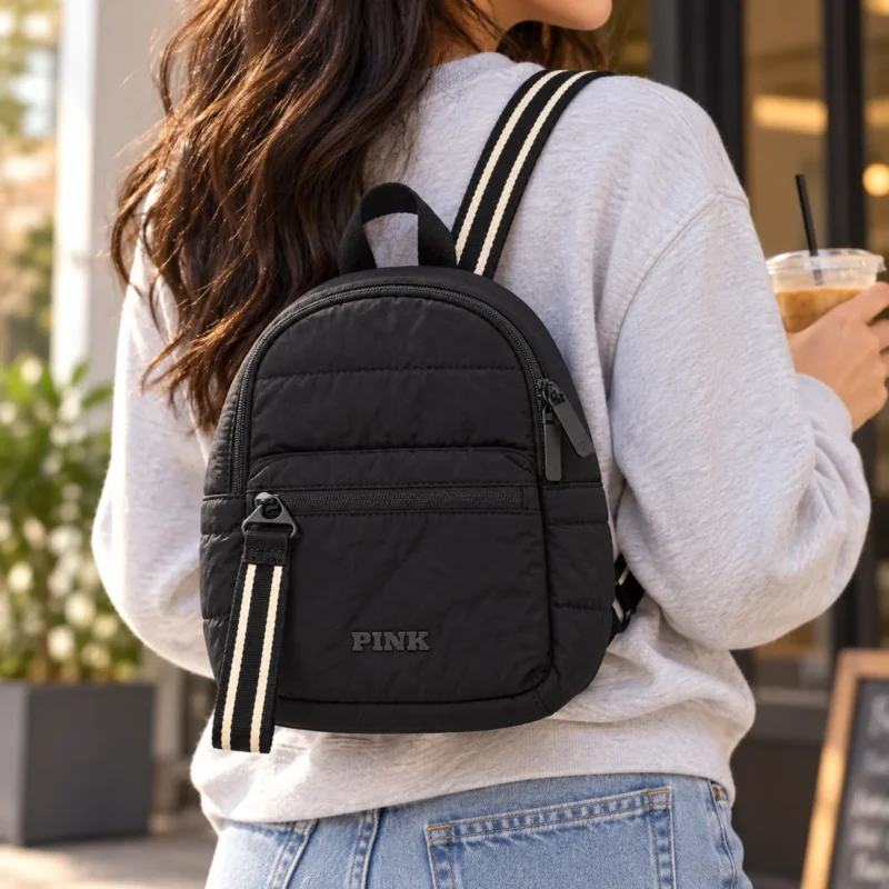 Mochila Mini Convertible PINK by Victoria’s Secret Negra