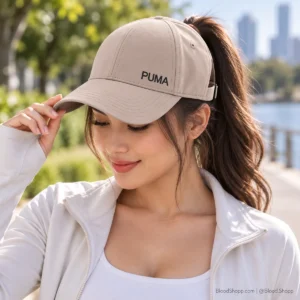 Gorra Puma High Ponytail Beige Ajustable para Mujer