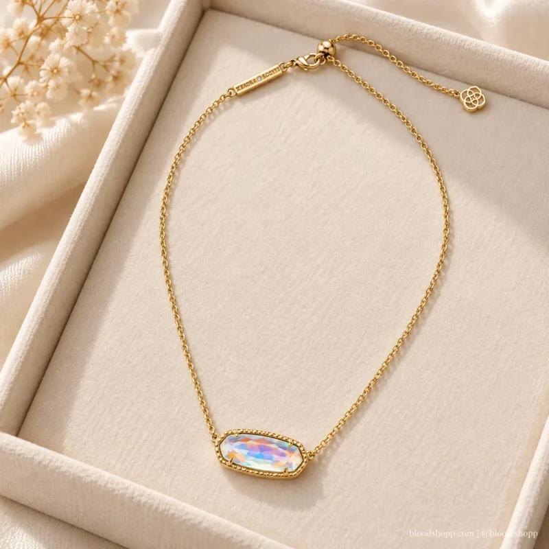 Collar Kendra Scott Eva Dorado con Cuarzo Rosa