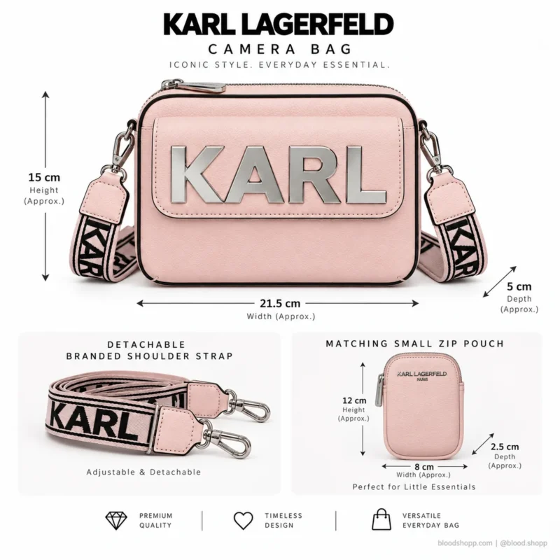 Bolsa Crossbody Karl Lagerfeld Paris Maybelle Lotus con Pouch