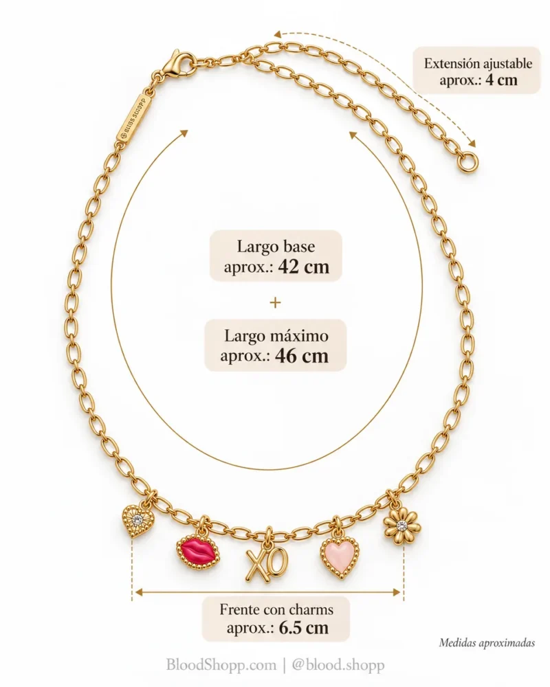 Collar Kendra Scott Henley Charm Strand Gold/Pink Mix