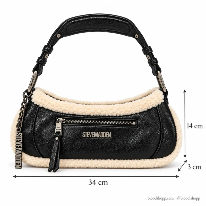 Bolsa Shoulder Steve Madden BSLOANE2 Negra con Borrega