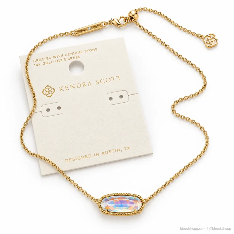 Collar Kendra Scott Eva Dorado con Cuarzo Rosa
