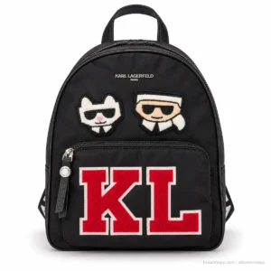 Mochila Karl Lagerfeld Paris Khloe Amour LH5KX8CD Negra con Parches KL