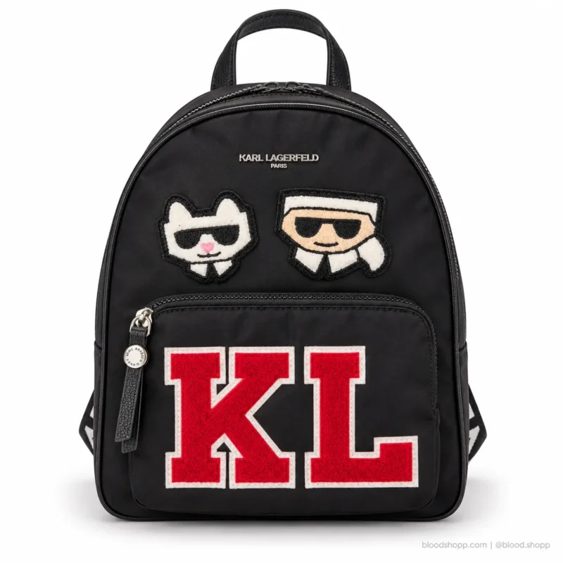 Mochila Karl Lagerfeld Paris Khloe Amour LH5KX8CD Negra con Parches KL