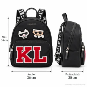 Mochila Karl Lagerfeld Paris Khloe Amour LH5KX8CD Negra con Parches KL