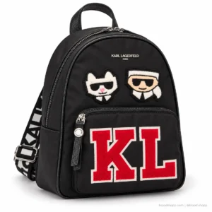 Mochila Karl Lagerfeld Paris Khloe Amour LH5KX8CD Negra con Parches KL