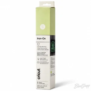 Caja de vinil textil Cricut Iron-On Glow-in-the-Dark verde de 30.5 × 61 cm, vista frontal