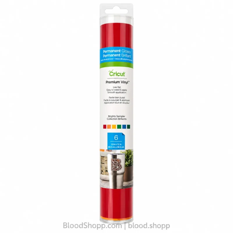 Cricut Premium Vinyl Brights Sampler de 6 hojas vista frontal