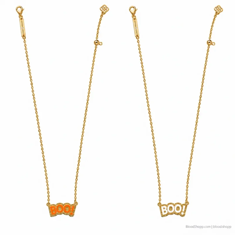 Collar Kendra Scott BOO! dorado con letras de color