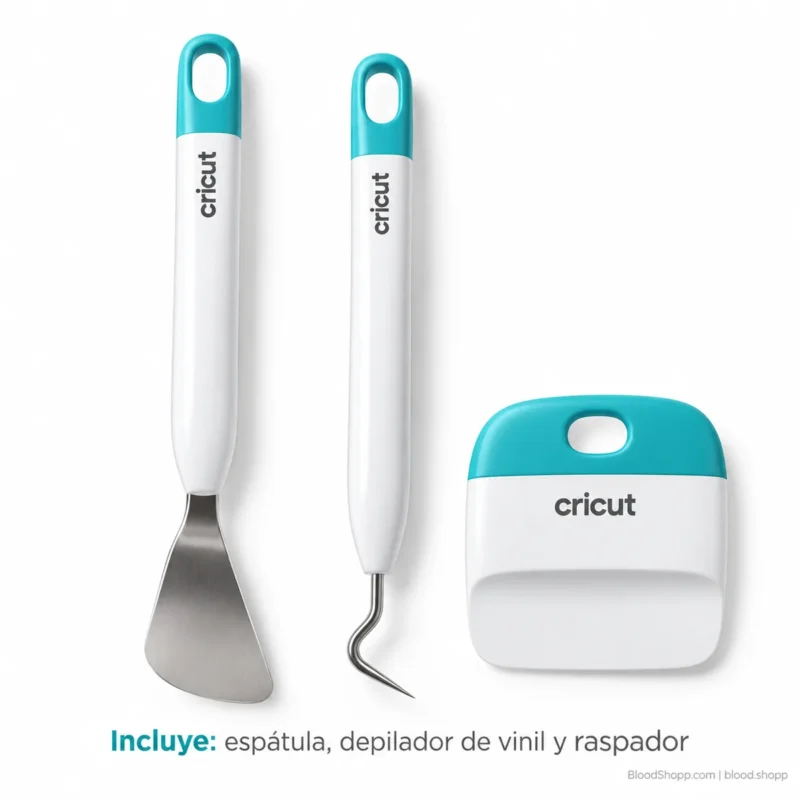 Espátula, depilador de vinil y raspador incluidos en el kit Cricut Joy